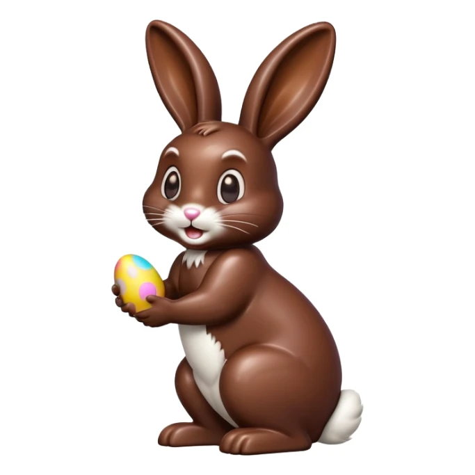 Chocolate Easter bunny with a bite taken out of its rear end sticker