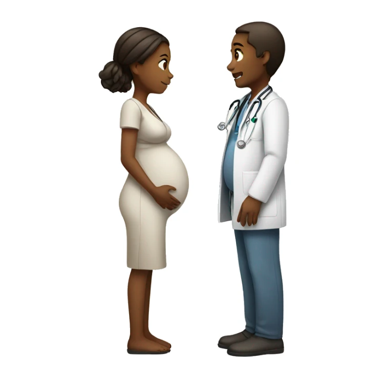 pregnant girl talking to doctor sticker