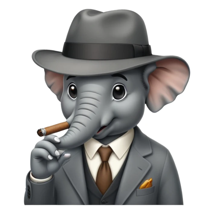 elephant mafia boss with hat and cigar sticker