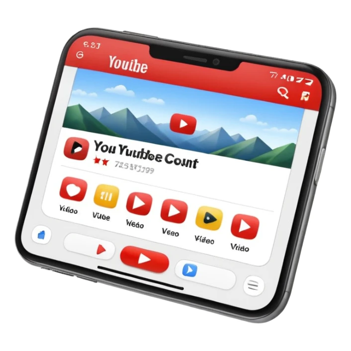 Phone on YouTube app  open showing video with view count sticker
