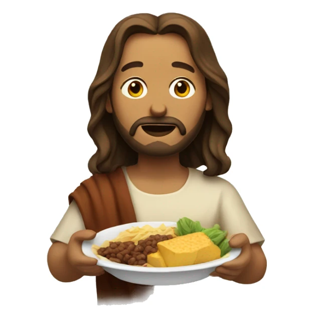 Jesus eating food  sticker