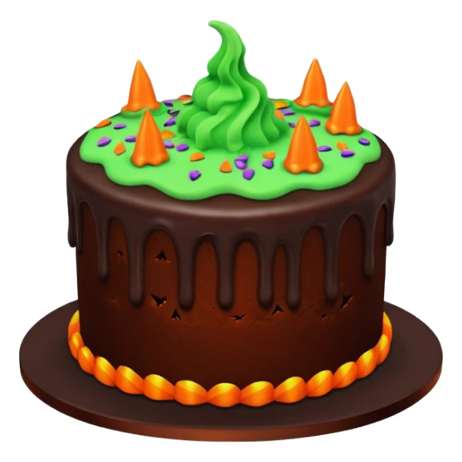 Chocolate Halloween cake with glowing green frosting  sticker