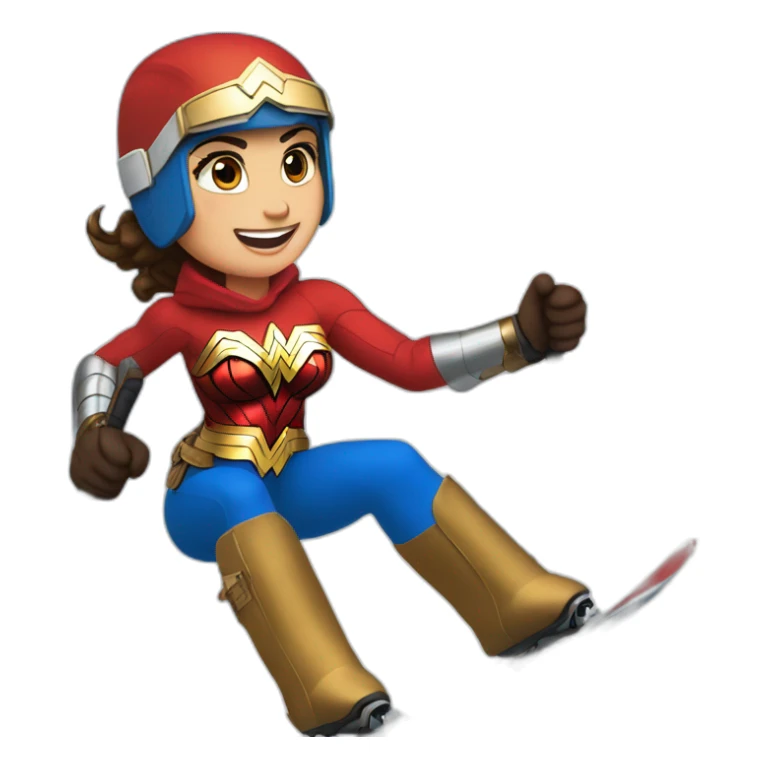 Wonder woman qui fait du ski alpin sticker