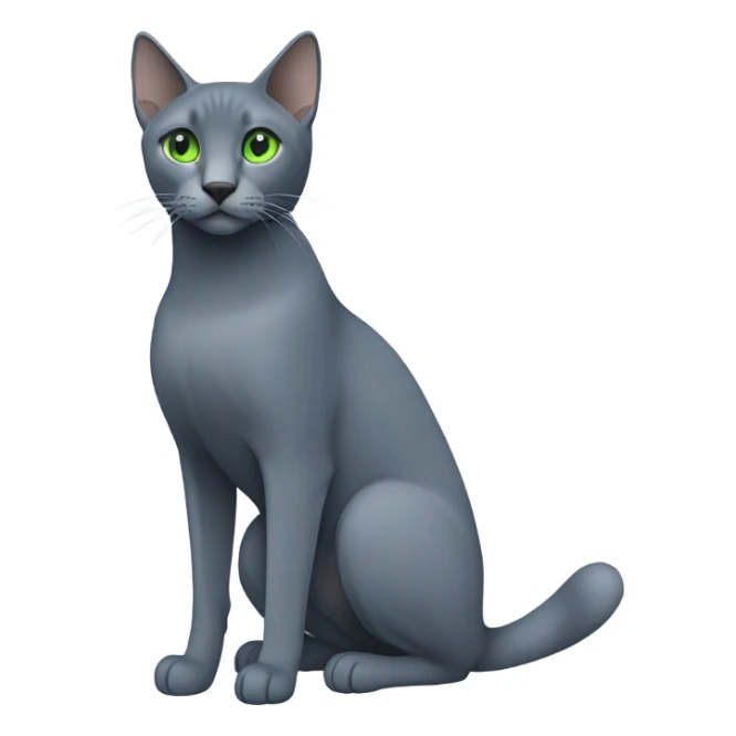 Russian blue with green eyes side profile full body seeing left side sticker