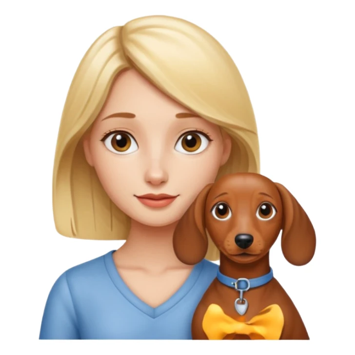 blonde girl with dachshund sticker