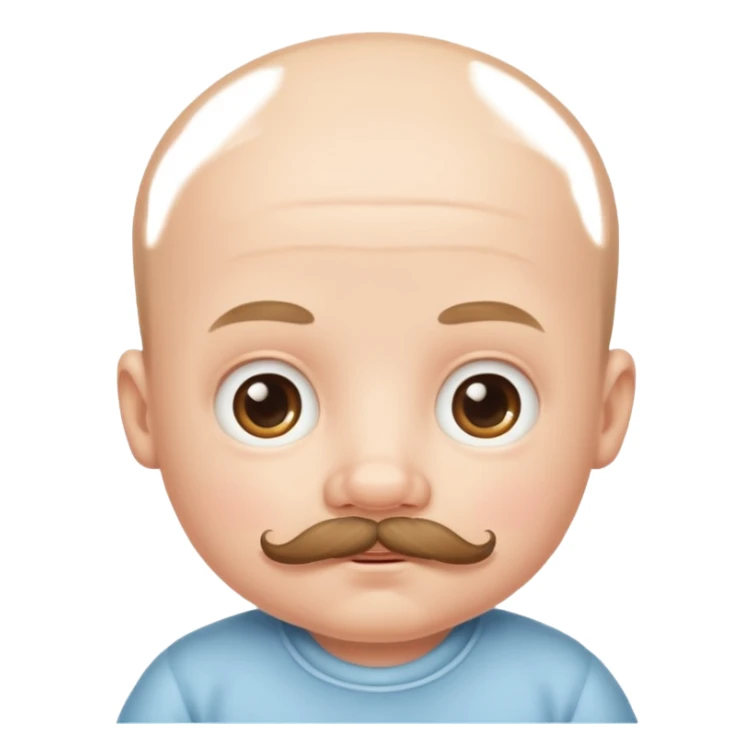 bal baby with mustached sticker