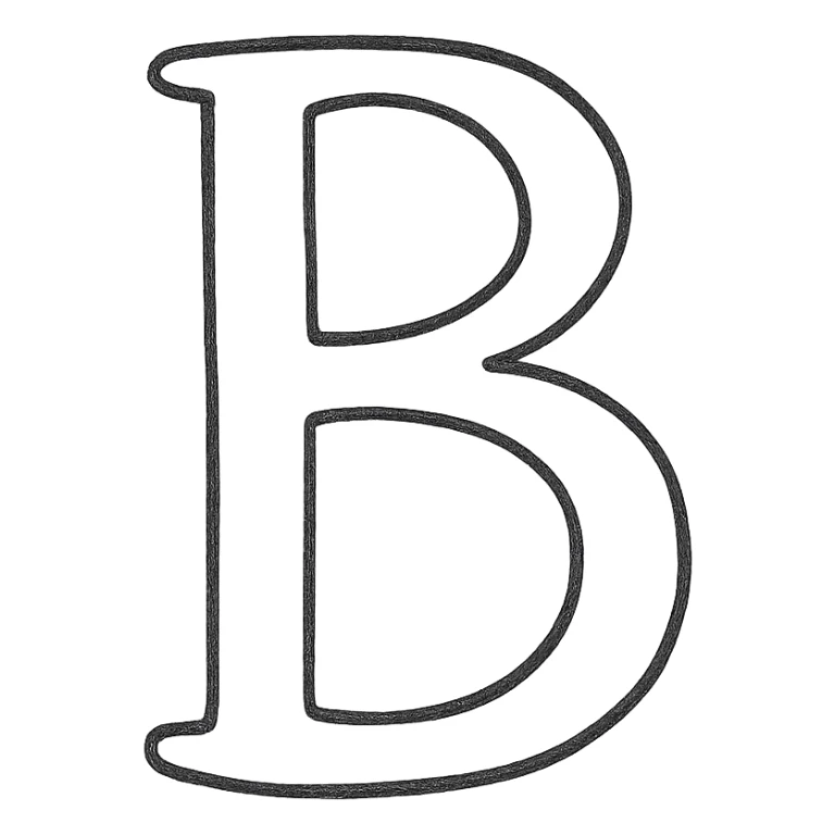 В in the style of the provided example sticker