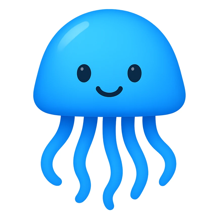 blue jellyfish emoji sticker