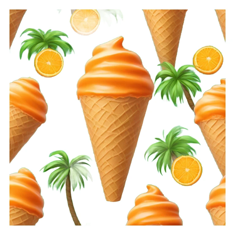 Orange  ice cream and palm trees  sticker