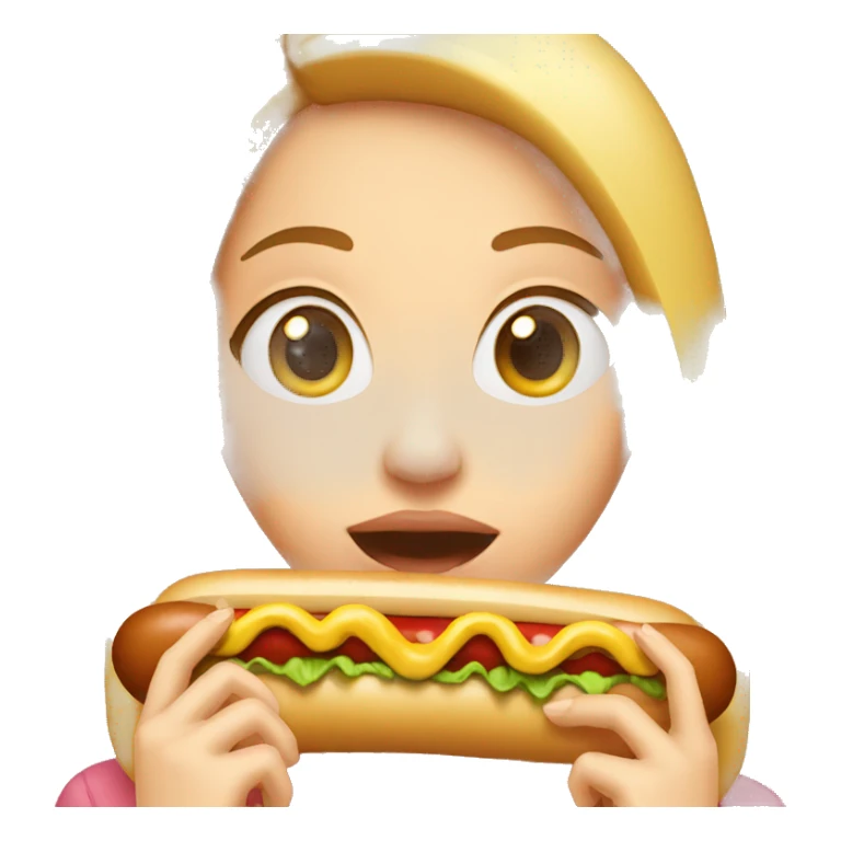 girl in eating hotdog sticker