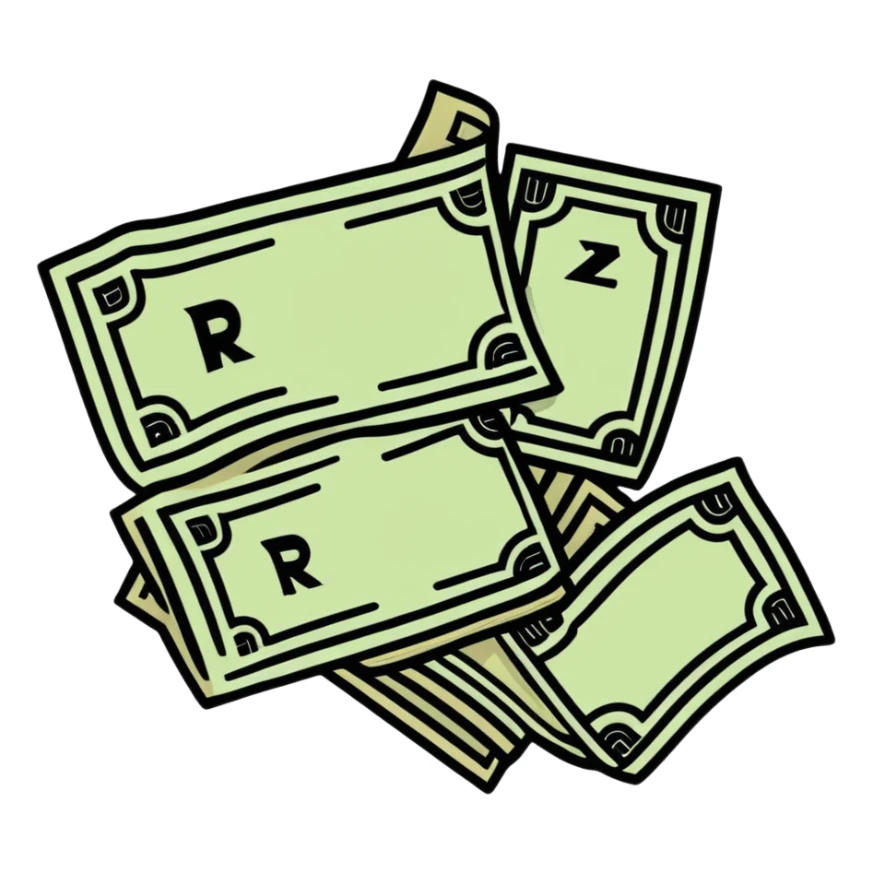bundle of rupee currency sticker