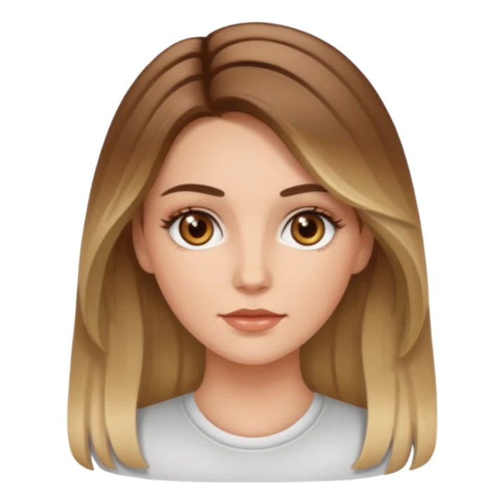 White woman with balayage hair with hazel eyes sticker