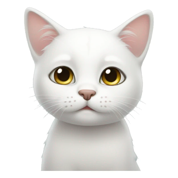 cute white little cat sticker