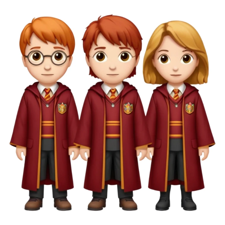 harry potter, ronald weasley and hermione granger in gryfinndor uniform sticker