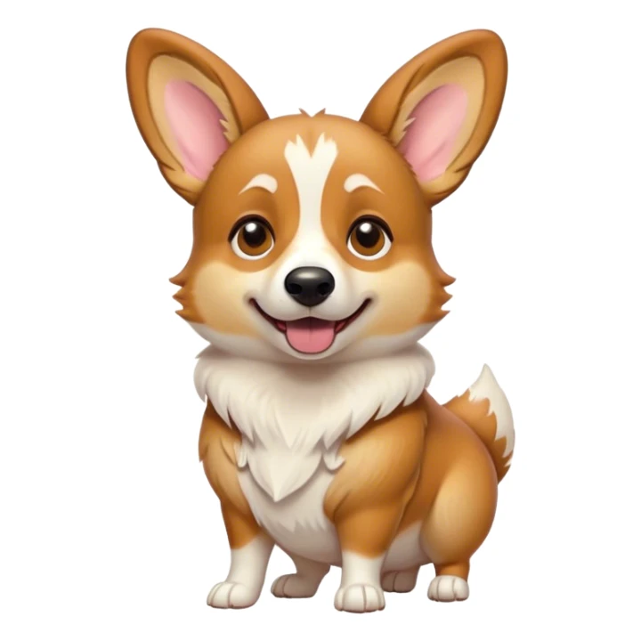 Cinematic Comical Fawn Corgi Portrait Emoji, Head tilted dramatically with an exaggeratedly shocked or offended expression, featuring a striking fawn coat with bold white patches, wide, expressive brown eyes filled with exaggerated disbelief, Simplified yet hilariously expressive features, highly detailed, glowing with a slightly sassy glow, high shine, dramatic yet playful, stylized with an air of attitude, bright and endearing, soft glowing outline, capturing the essence of a sassy and over-the-top herder, so meme-worthy it feels like it could side-eye its way into internet fame instantly! sticker