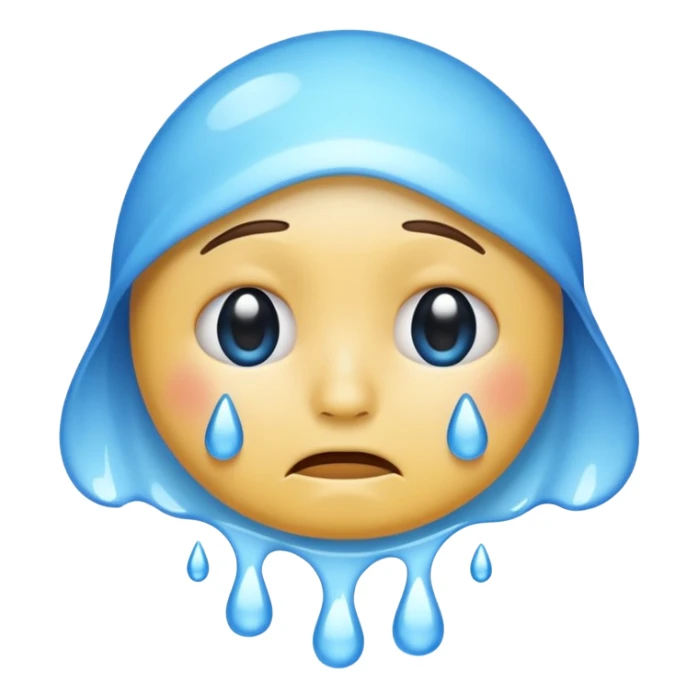 El emoji de llorar tragándose sus lágrimas  sticker