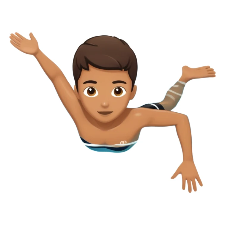 inexperienced but determined person diving into a pool of divers, with a pool named confidence... glowing body  sticker