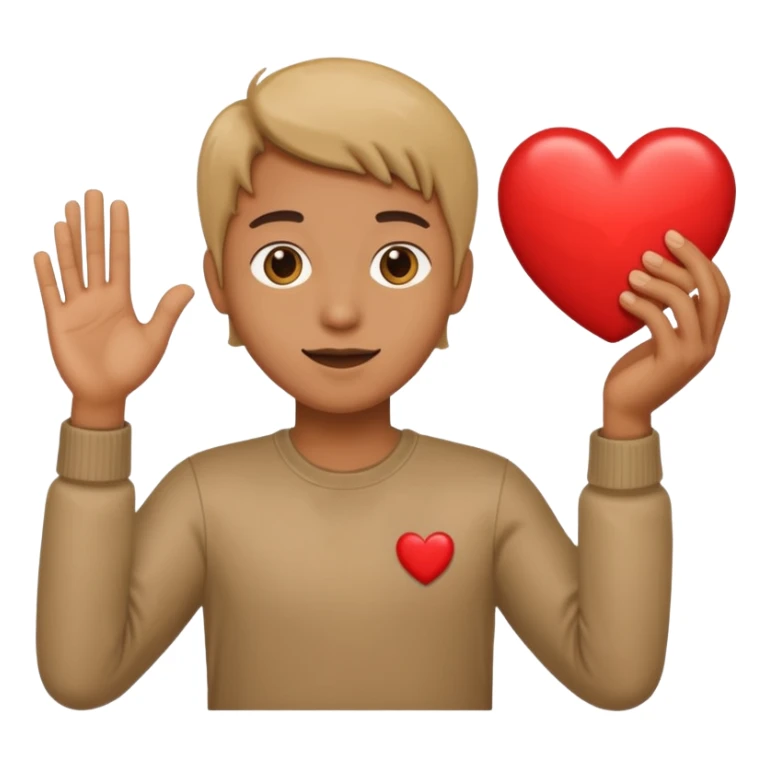 Person holding up a heart sticker