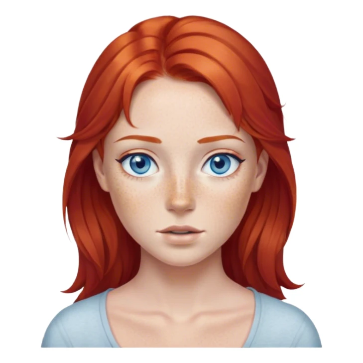 Red hair freckles blue eyes sticker