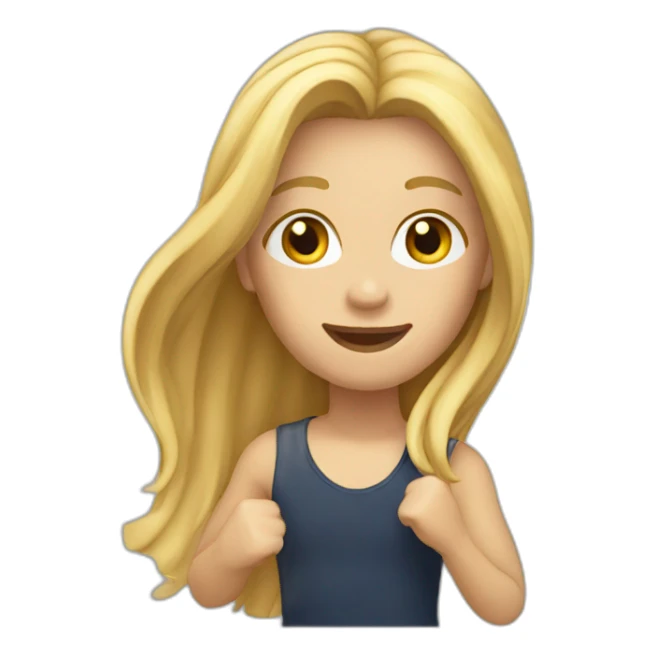 blonde long hair running sticker