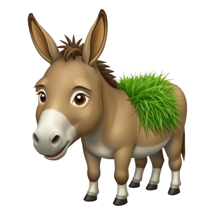 donkey with mouth full of grass sticker
