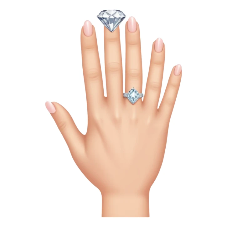right hand with diamond ring on ring finger (second finger from the pinkie) sticker