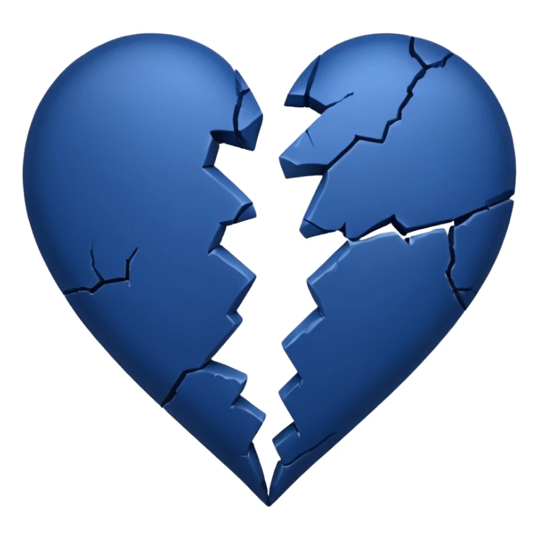 Emoji de corazón azul  oscuro roto ala mitad  sticker