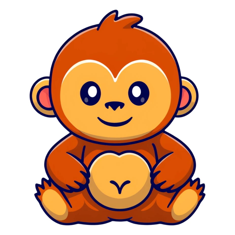 baby orangutan with big eyes sticker