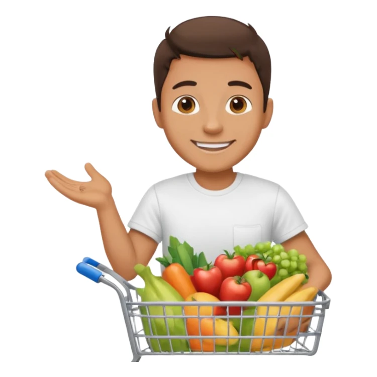 A man with a supermarket cart sticker