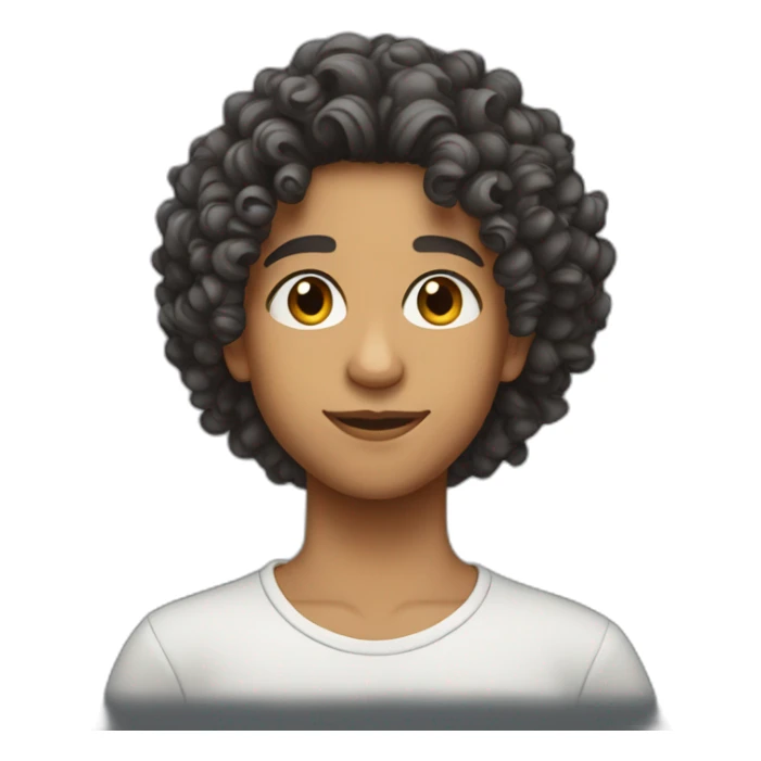 young morocan with curly hair sticker