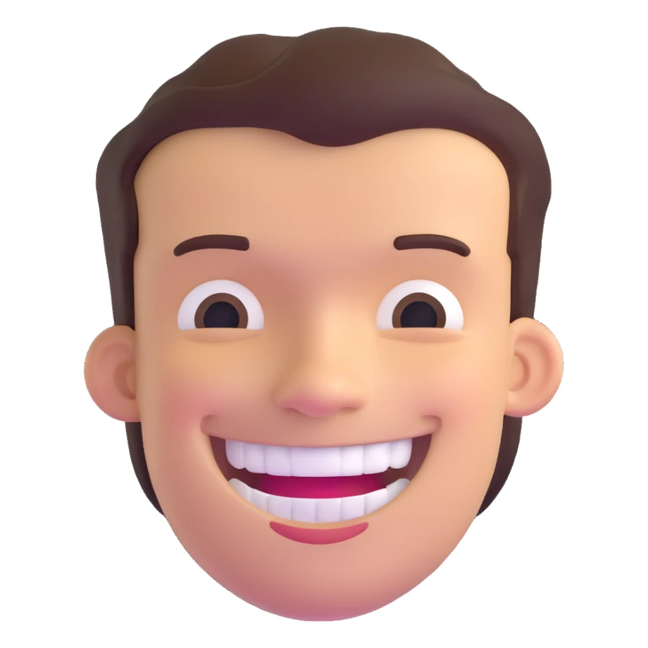 man with a wide smile and square jaw sticker