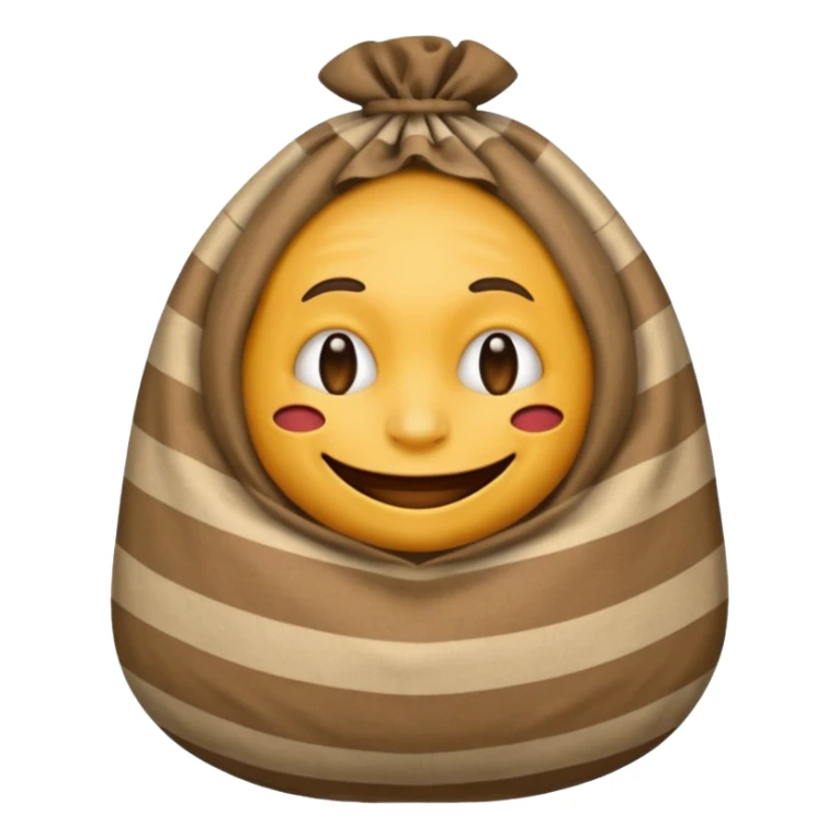 criminal emoji with malicious smile and striped sack sticker