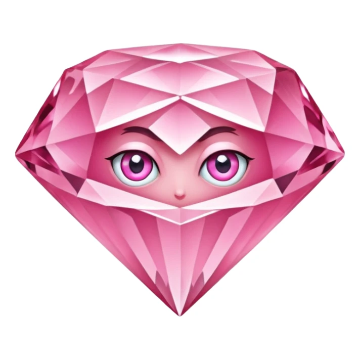 pink diamond with eyes, no face, shiny and beautiful sticker