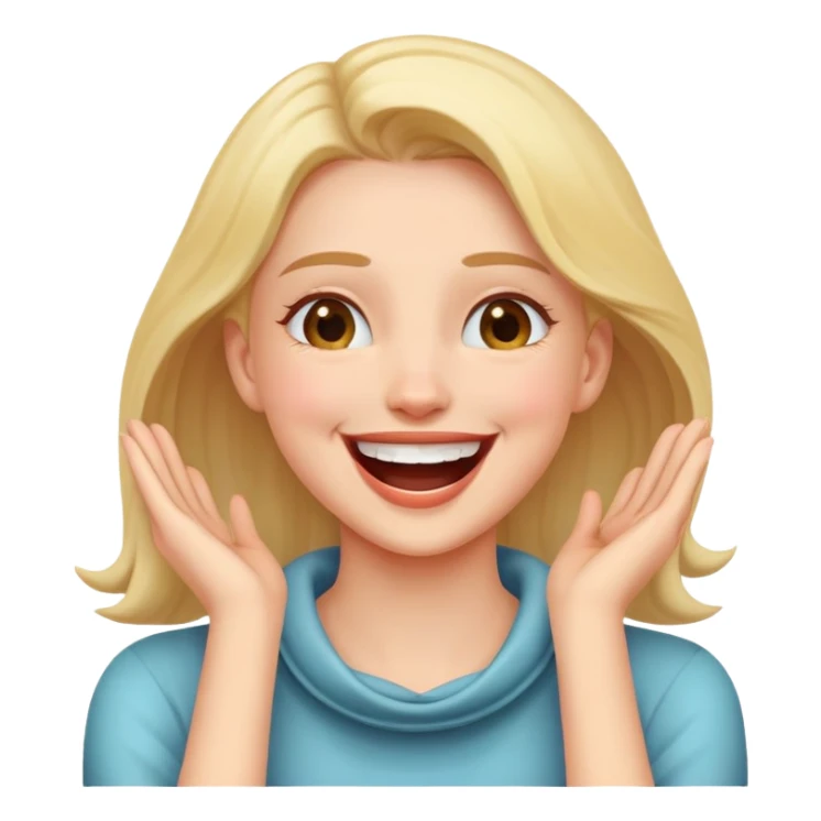 girl with her hands around her neck laughing  sticker