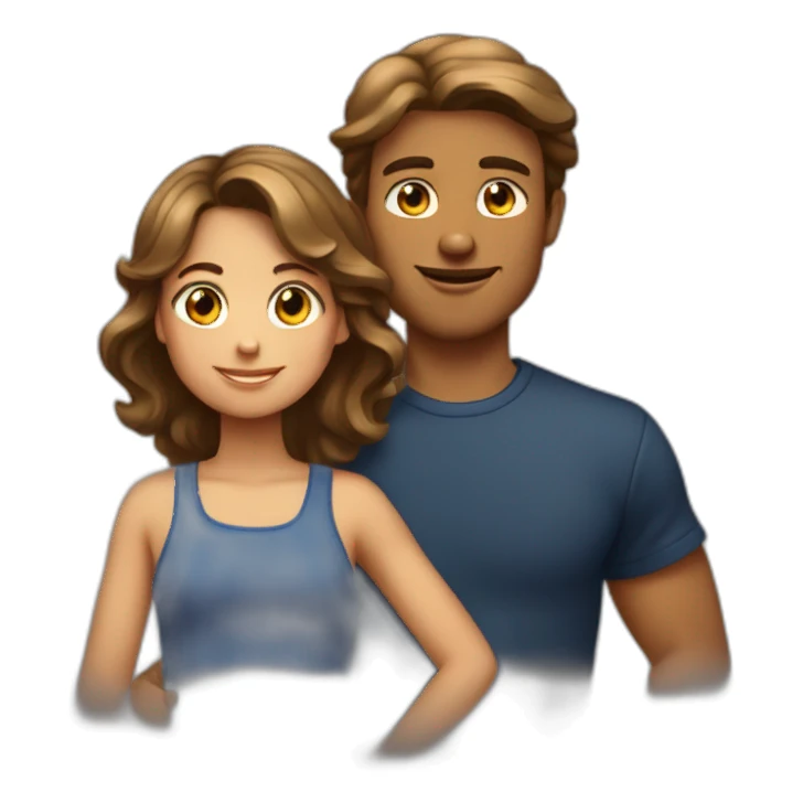 Garcon américain brun avec fille française chatain sticker