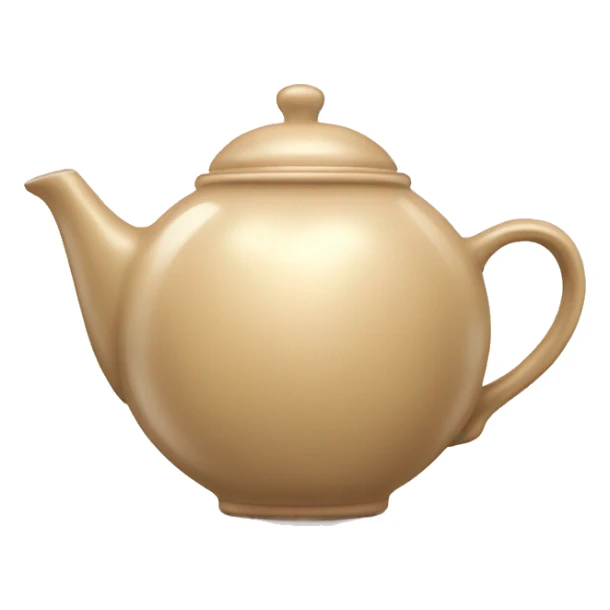 Beige heart shaped shiny teapot  sticker