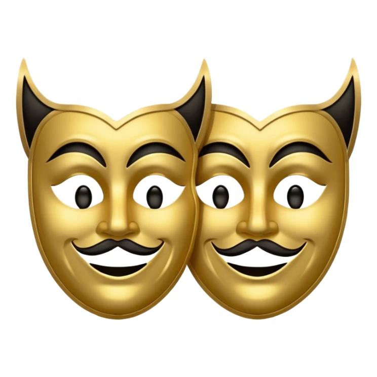 Happy and sad masks theater sticker