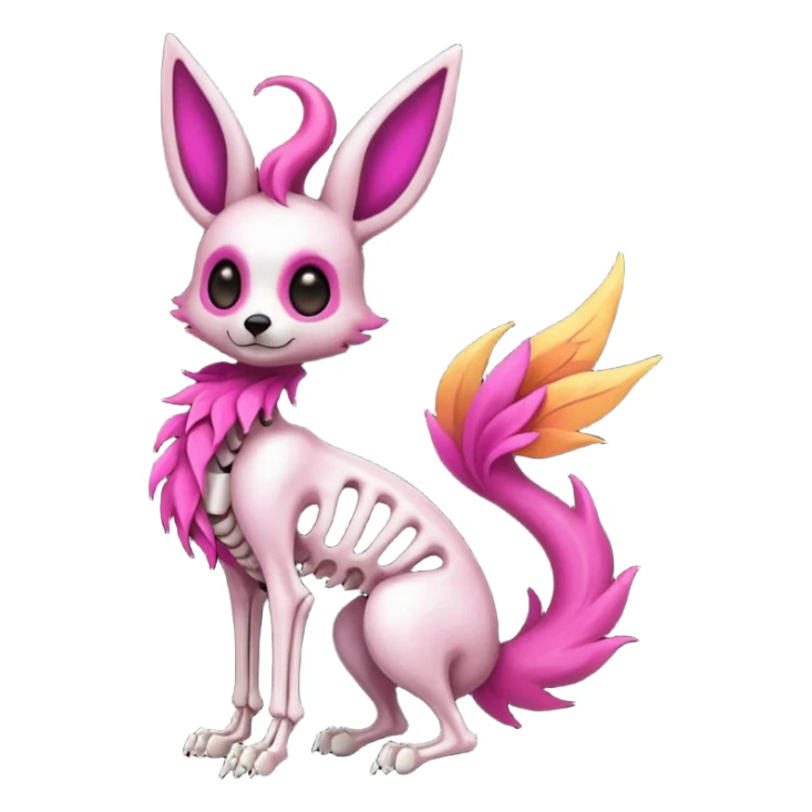 Magenta Brown Skinny Skeleton-Flareon-fairy sticker