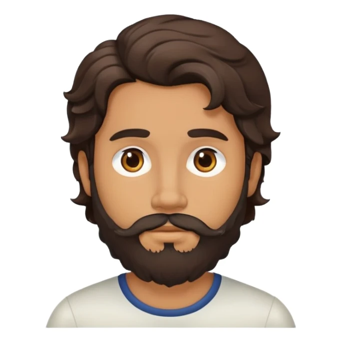 man face with beard, medium skin tone, and dark wavy hair sticker