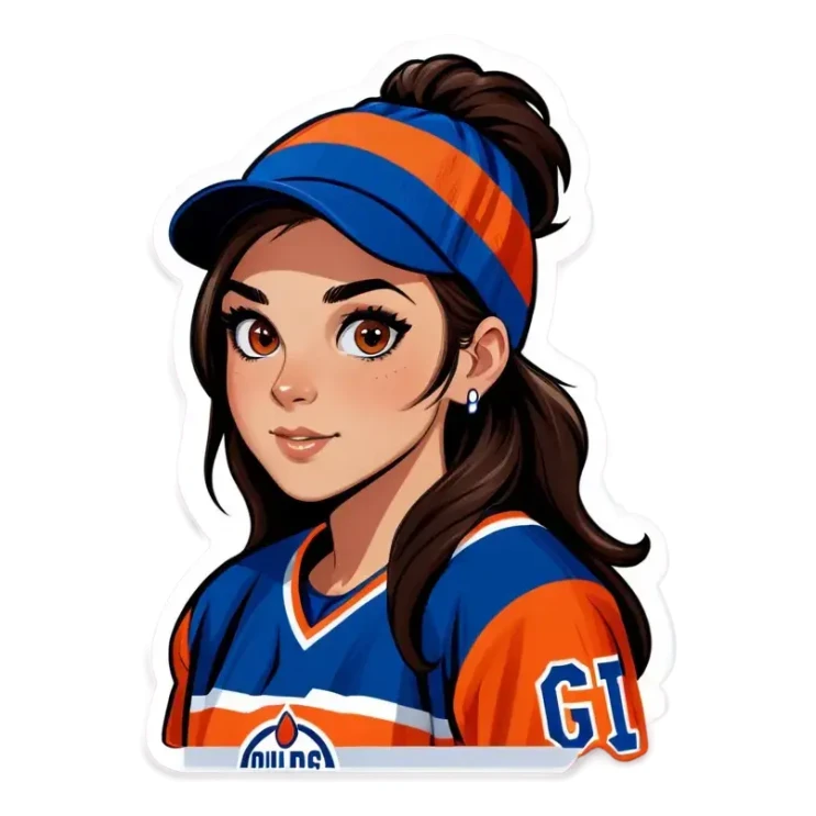 Edmonton oilers female brown eyes  sticker