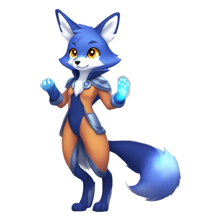 Anthro Sona Fakemon Nebula Fox Full Body sticker