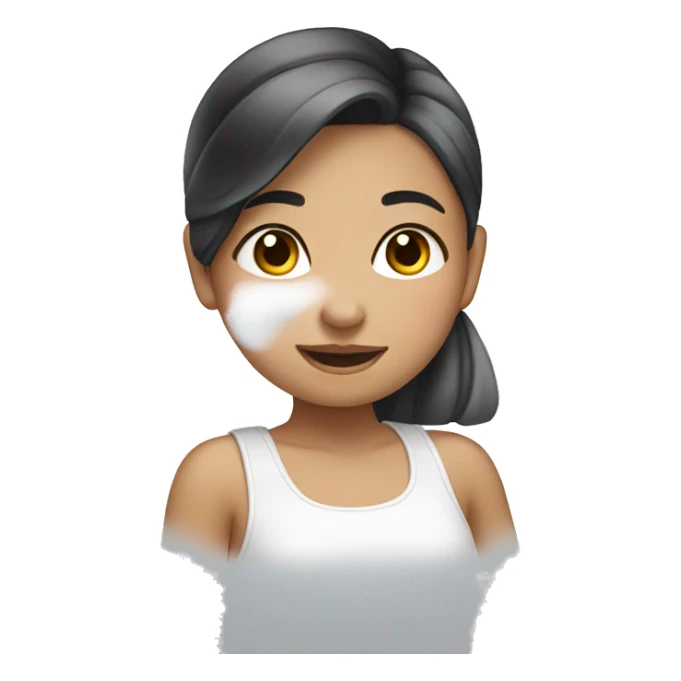 Thai girl using baby powder sticker