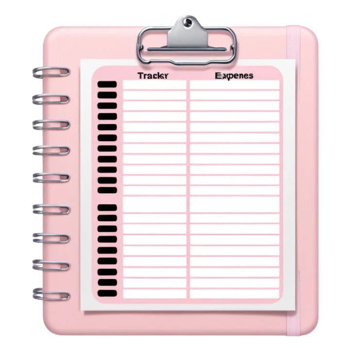 Light Pale Pink household Expenses tracker Documents paper sticker