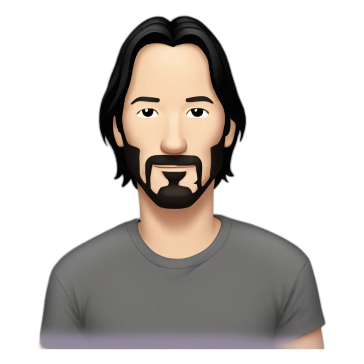 keanu-reeves cartoon wearing shirt sticker