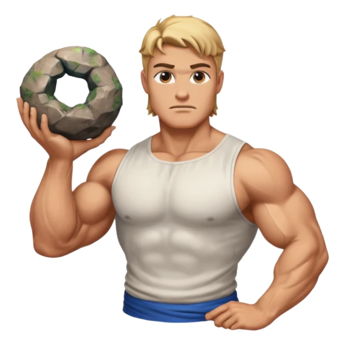 Atlas the greek god with a boulder and shirt sticker