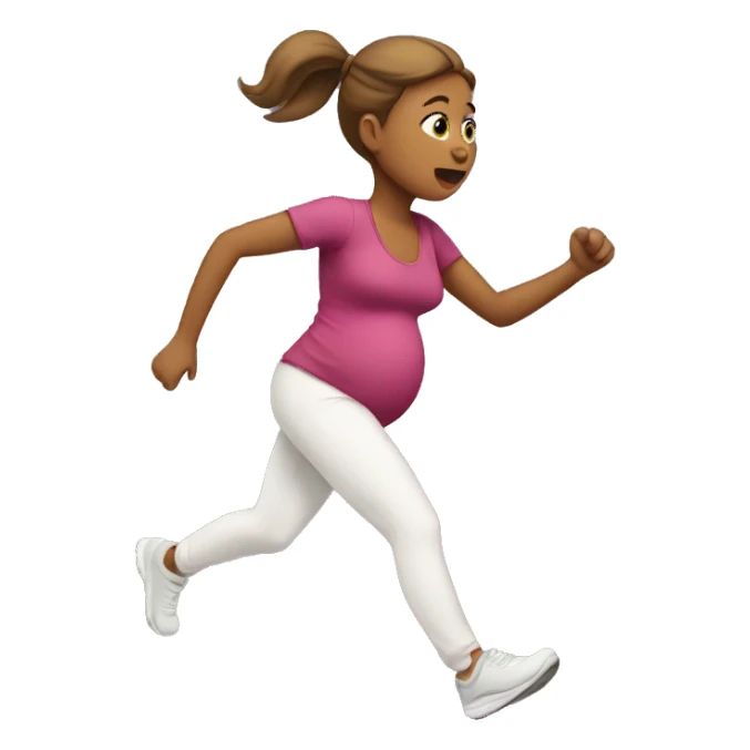 pregnant woman running sticker
