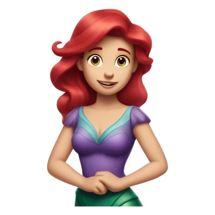 Ariel-the little mermaid-purple top-red hair sticker