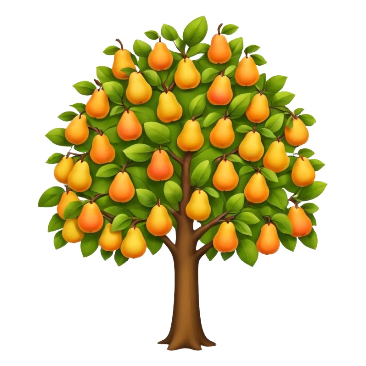 Pear Tree colorful,yaprakları sarı sticker