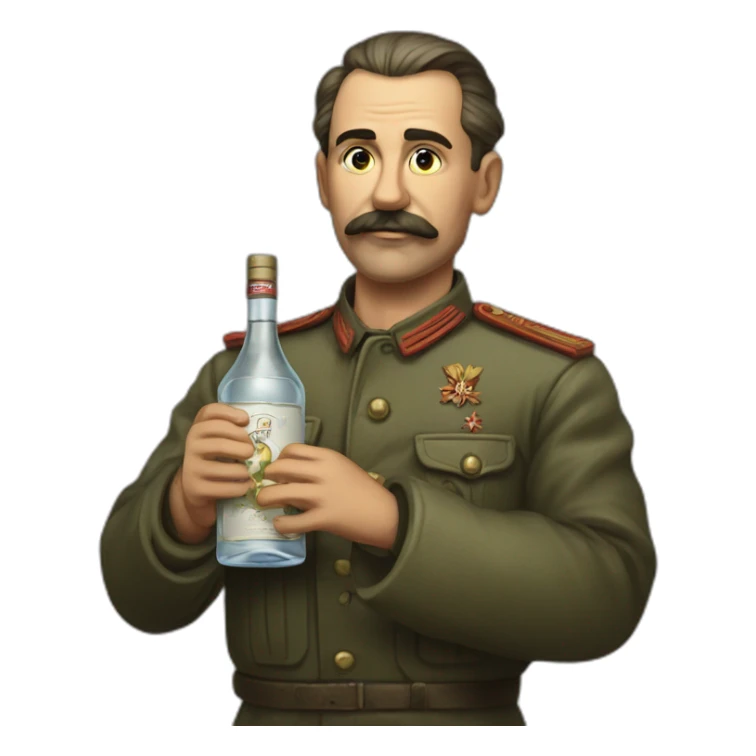 Joseph Staline with vodka in his hand sticker