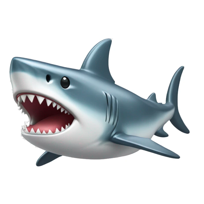 A fully chromed figurine of a shark in japaneese style. sticker